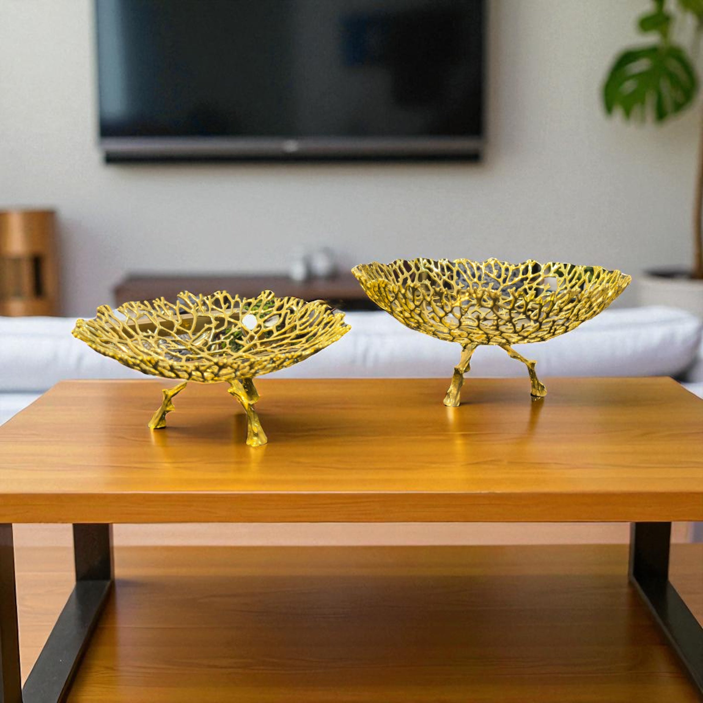 Gold Fruit Bowl Set